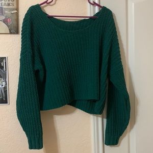 Green cropped sweater